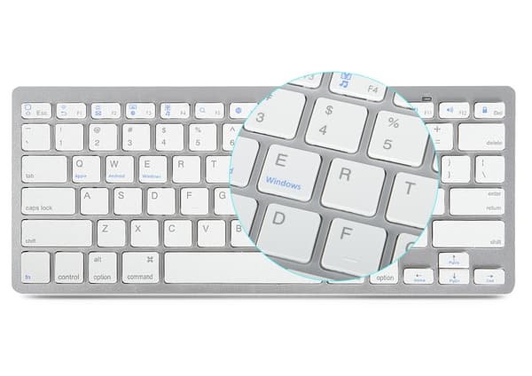 Trådlöst bluetooth-tangentbord för pc ipad mac liten slimmad lågprofil Vit