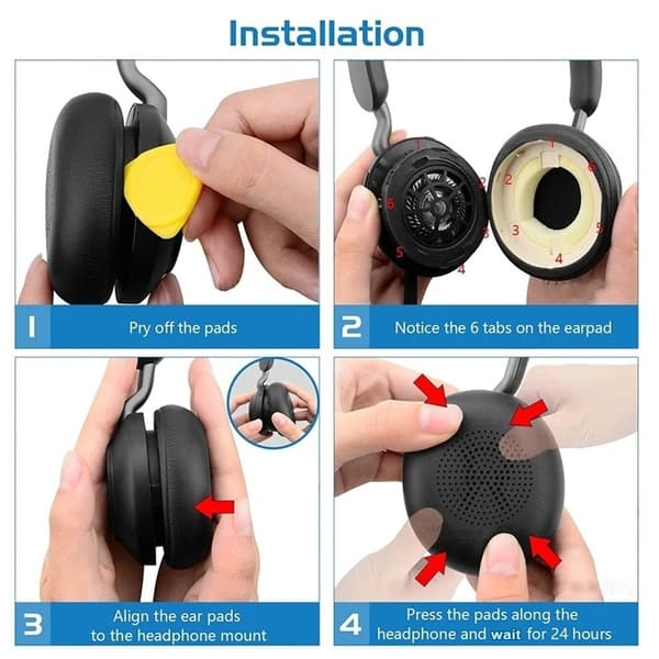 Öronkuddar till Jabra Elite - 45H / Evolve2 65 Hörlurar 2-Pack