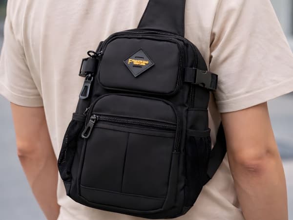 Magväska herr crossbody svart
