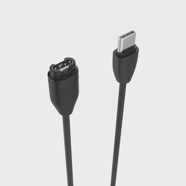FIXED USB-C Laddningskabel för Garmin Smartwatch 1m Svart