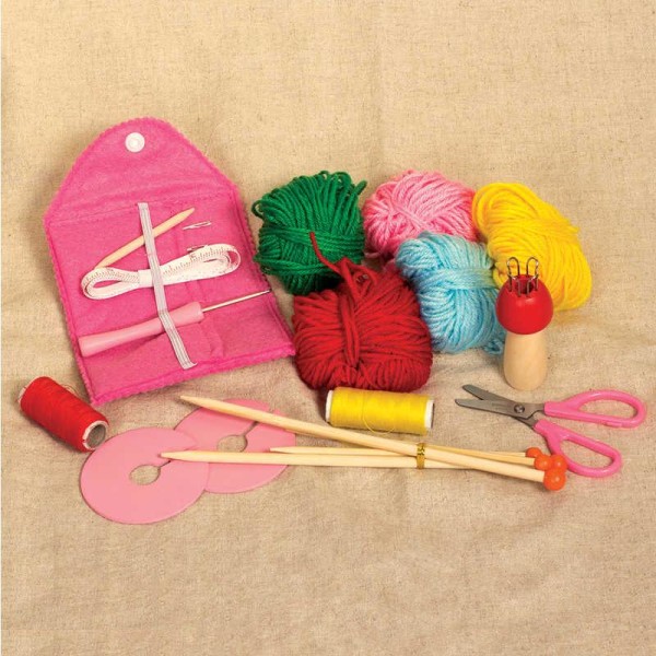 Sett med Strikkepinner & Garn - Lær å strikke/hekle Multicolor 47f8 |  Multicolor | 455 | Fyndiq