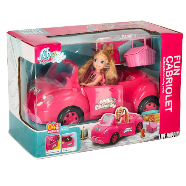 Dockbil cabriolet rosa 4 el.