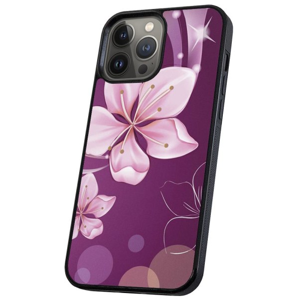 iPhone 14 Pro Max - Cover/Mobilcover Hvid Blomst