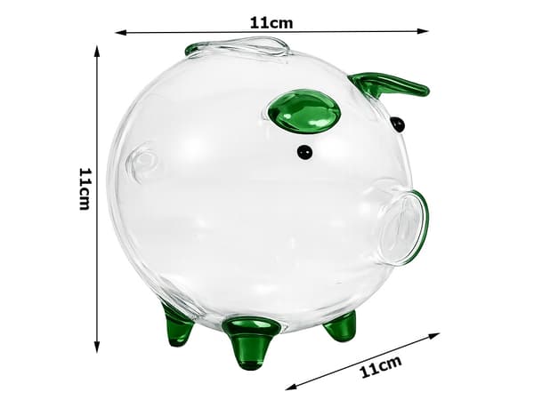 Spargris glas liten Grön