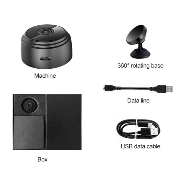 150 ° IP-kamera / trådløst overvågningskamera - WiFi Black