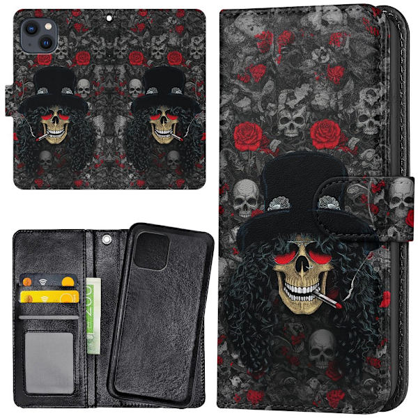 iPhone 15 - Plånboksfodral/Skal Slash Skull
