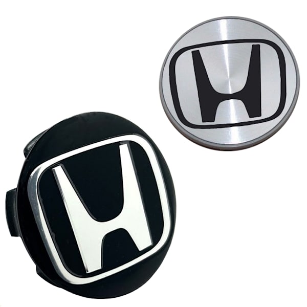 4-Pack - Honda Centrumkåpor / Hjulnav Emblem - Bil 69mm - Svart