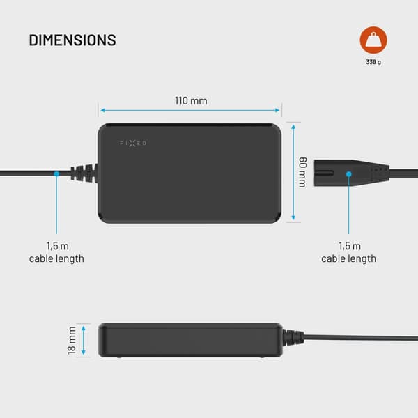 FIXED Super Snabb GaN Laptop Laddare 100W USB-C 3m