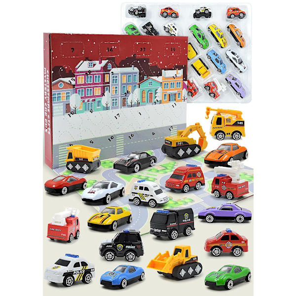 Julekalender Biler - Adventskalender med Legetøjsbiler Multicolor