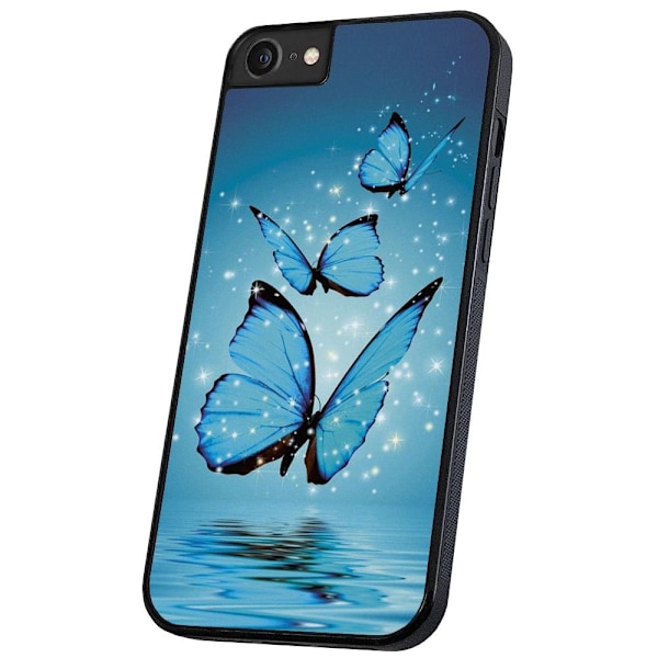 iPhone 16e/17e - Deksel/Mobildeksel Glitrende Sommerfugler