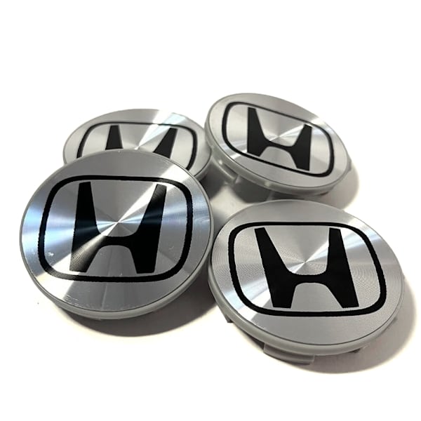 4-Pack - Honda Centrumkåpor / Hjulnav Emblem - Bil 58mm - Silver