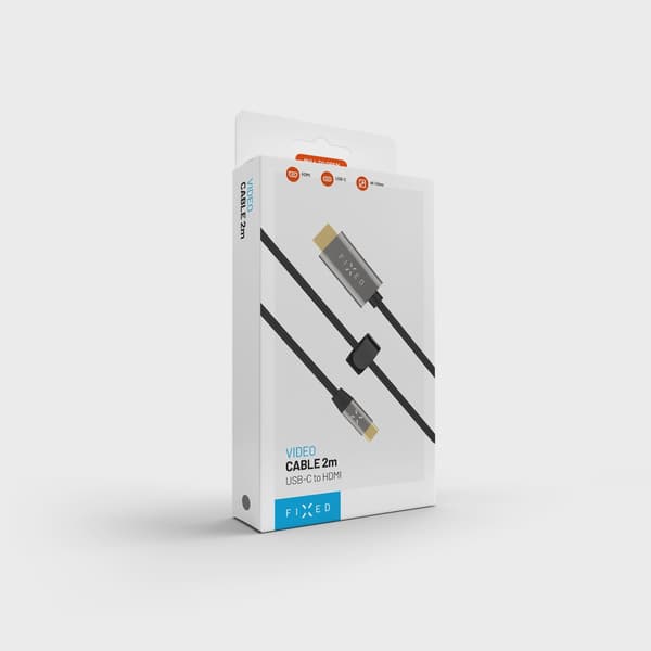 FIXED USB-C / HDMI 4K/60 Hz USB 3.1 Gen2 kabel 2m Svart