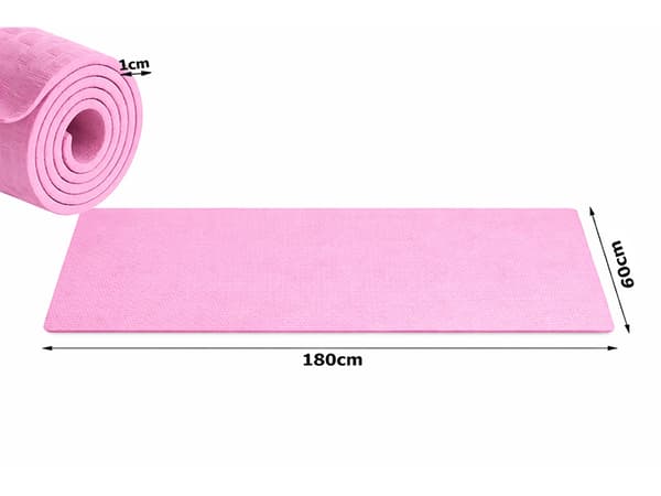 Yogamatta 180 cm tjock Pink