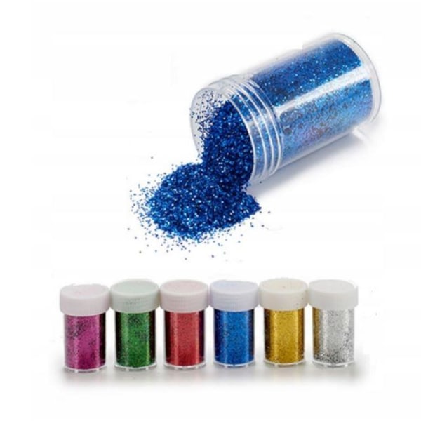 6-Pack - Glitter på Krukke - Håndverk Multicolor