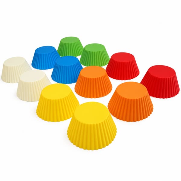 12-Pack Silikon Muffinsformar / Bakformar - Formar multifärg