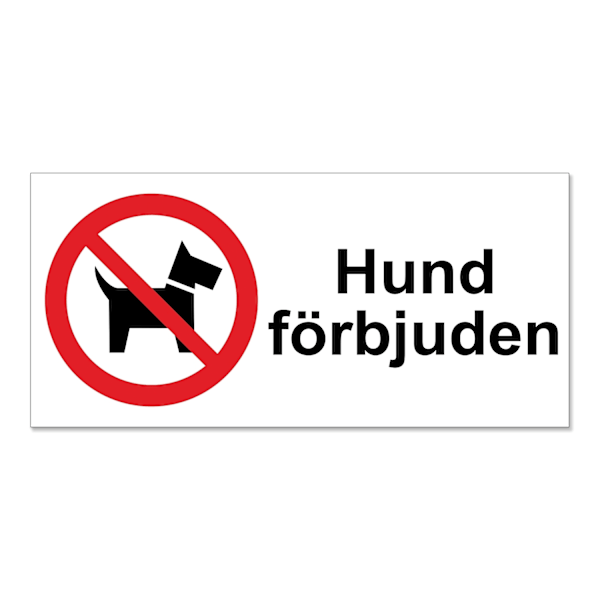 Hund förbjuden skylt / Hundskylt / Varningsskylt - Avlång multifärg
