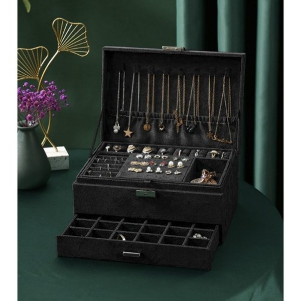 Smyckeskrin - Låda för Smyckesförvaring Svart