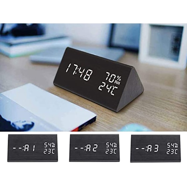 Digital Klocka med LED & Termometer - Väckarklocka