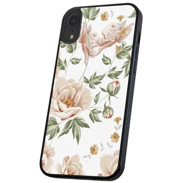 iPhone X/XS - Cover/Mobilcover Blomstermønster Multicolor