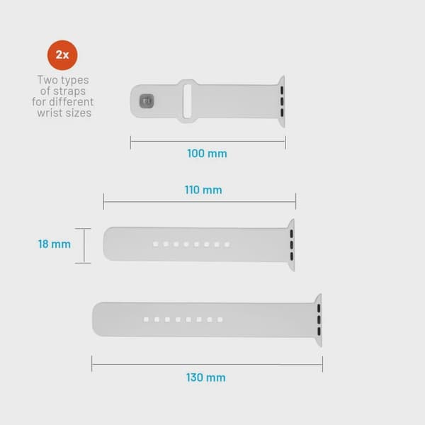 FIXED Silikonrem SET för Apple Watch 38/40/41mm Vit