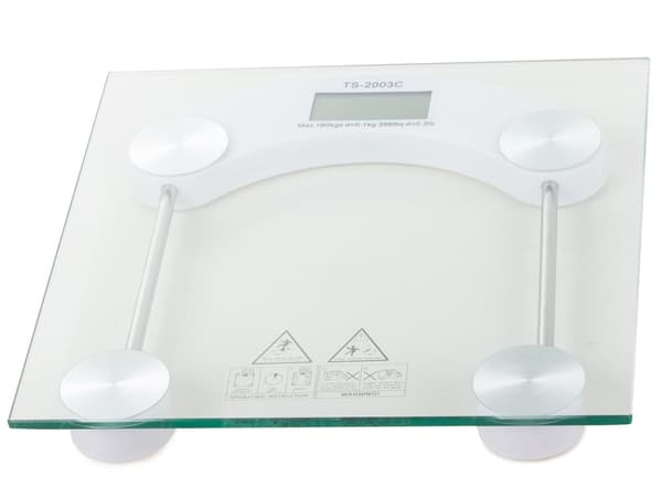 Badrumsvåg 180 kg - Glasvåg LCD-display transparent