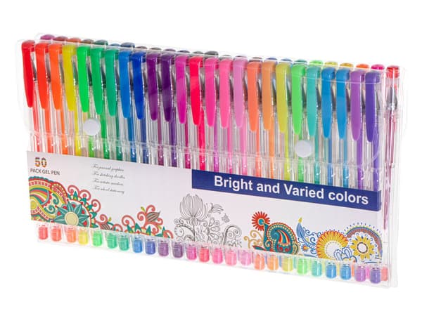 Färgade Gelpennor Glitter - 50 st