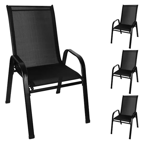 Trädgårdsstolar Set - 4 st Black