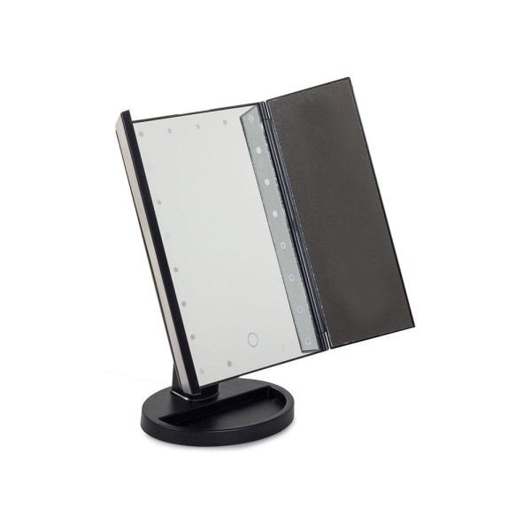 3-i-1 Sminkspegel LED - Spegel för Smink - Sminkbord Svart