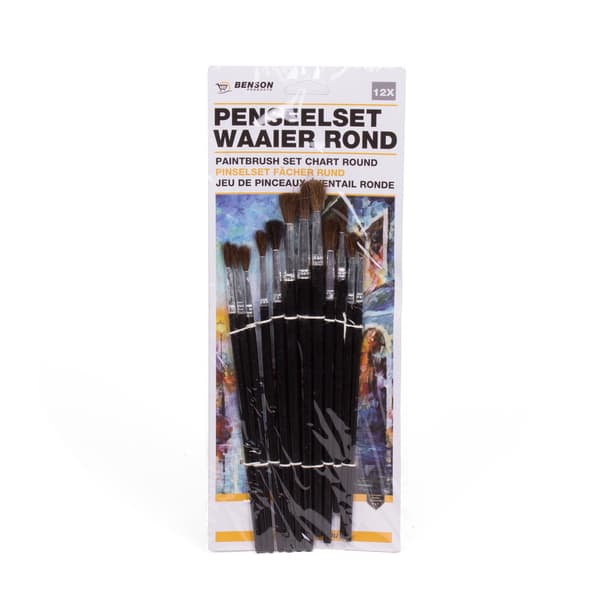 Penselset 12 delar rund
