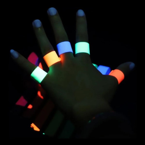 6 kpl - UV-neonvaloteippi, hehkuu pimeässä - 1,5 cm x 5 m Multicolor