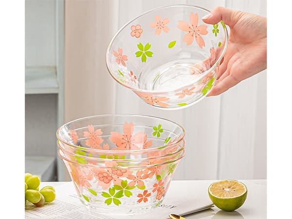 Middagsservis 6-delar - Skålar, muggar, glas i blomdesign