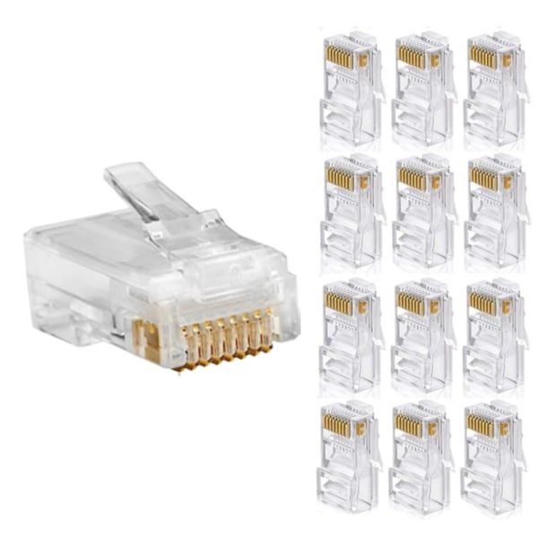 RJ45-liitin / Modulaariliitin - 12 kpl Transparent