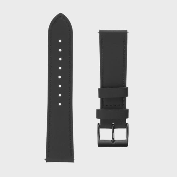 FIXED Äkta läderrem för Smartwatch Universal 20 mm Svart