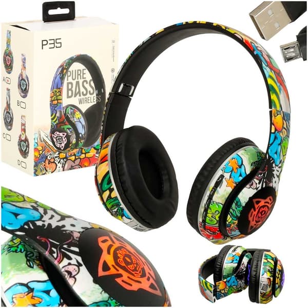 Trådløse Sammenleggbare Over-ear Hodetelefoner - Bluetooth og LED-lys