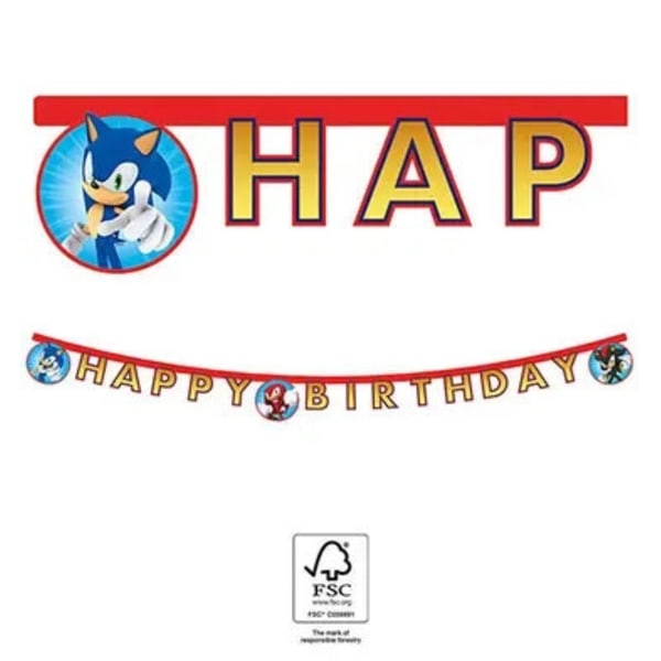 Sonic the Hedgehog Happy Birthday Banner 2 m - Sega FSC