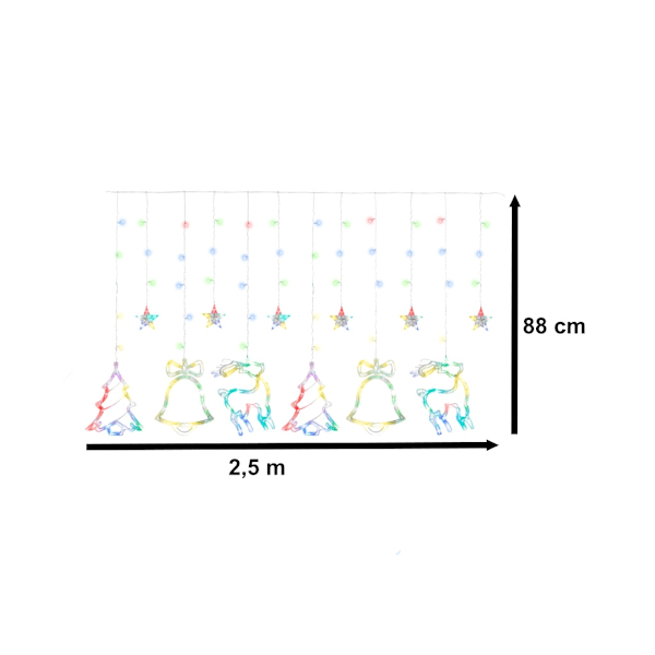 LED-rengardinlampor 2,5m 138 LED flerfärgade
