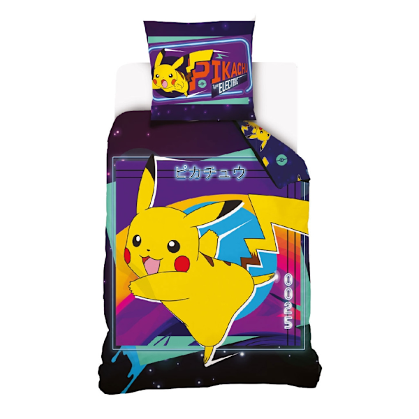 Pokémon elektriskt sängkläder set 140×200 cm, 70×90 cm