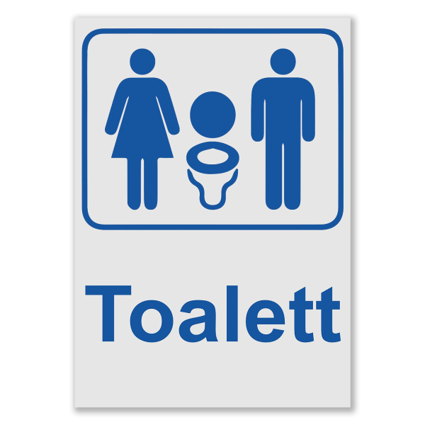 Toalett Skylt / WC skylt  - Skyltar MultiColor Toalett - 21x30
