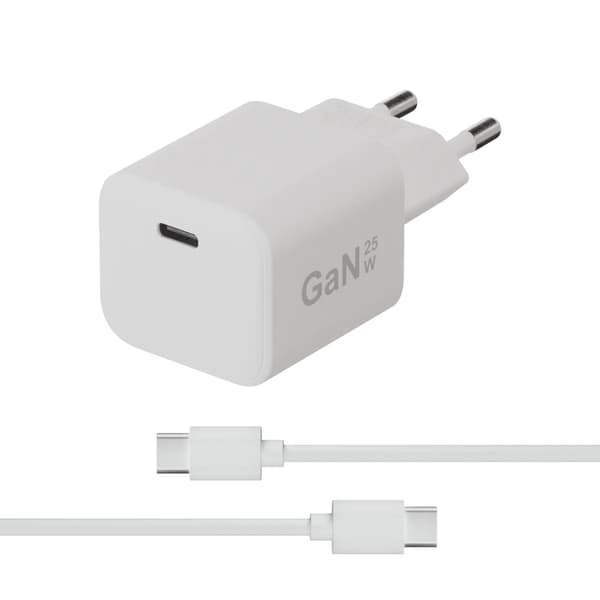 X2O 25 W hemmaladdarset USB-C med 1,2 m kabel GaN vit