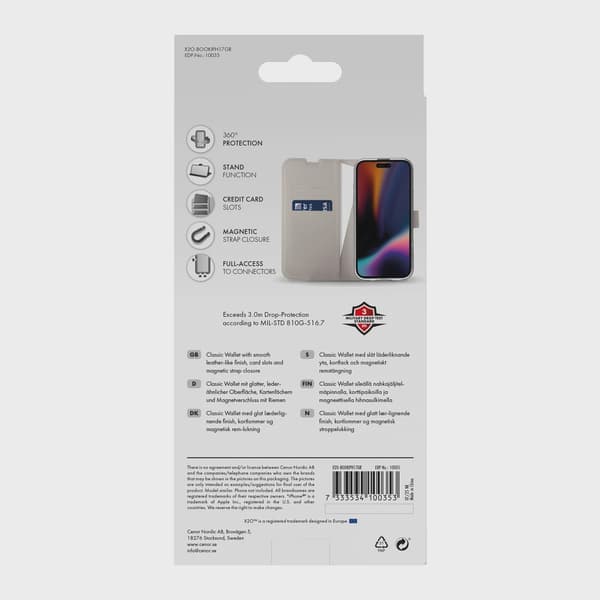 X2O Classic Wallet Plånboksfodral iPhone 17 Greige