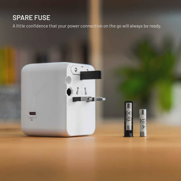 FIXED Reseladdare USB-C/-A 70W EU/Storbritannien/USA/Australien Vit