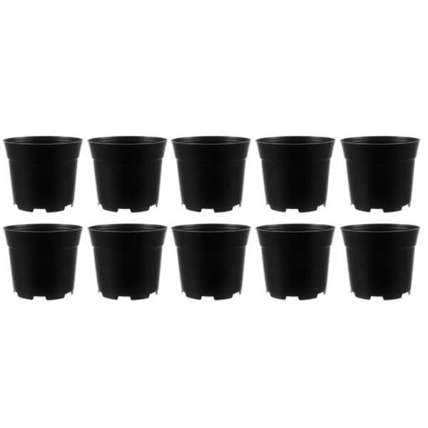 10-Pack - Planteringskrukor / Krukor - 16 cm Svart