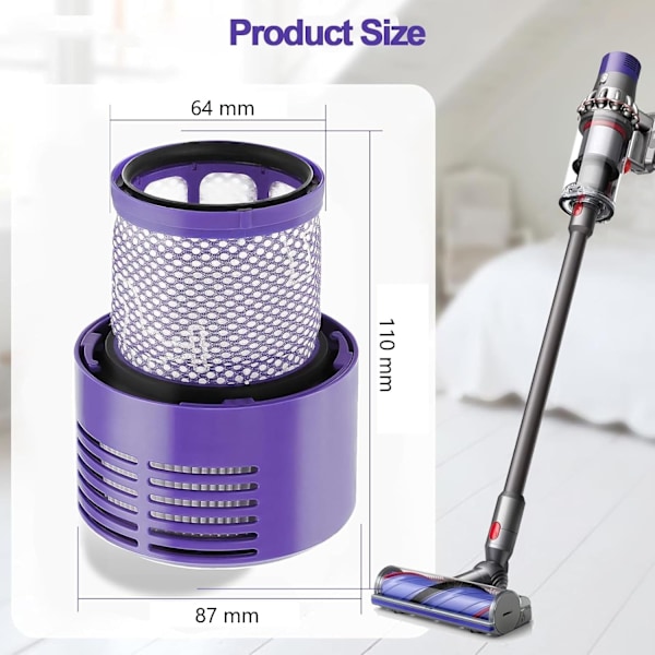 2-Pak - Filter til Dyson V10/V11/V15 – Efterfilter Purple V10