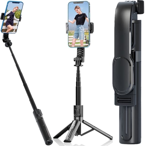 Selfiestick mobilhållare stativ bluetooth fjärrkontroll 90 cm