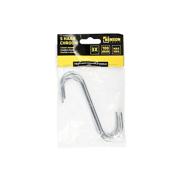 S-krok 100 mm 3-pack krom
