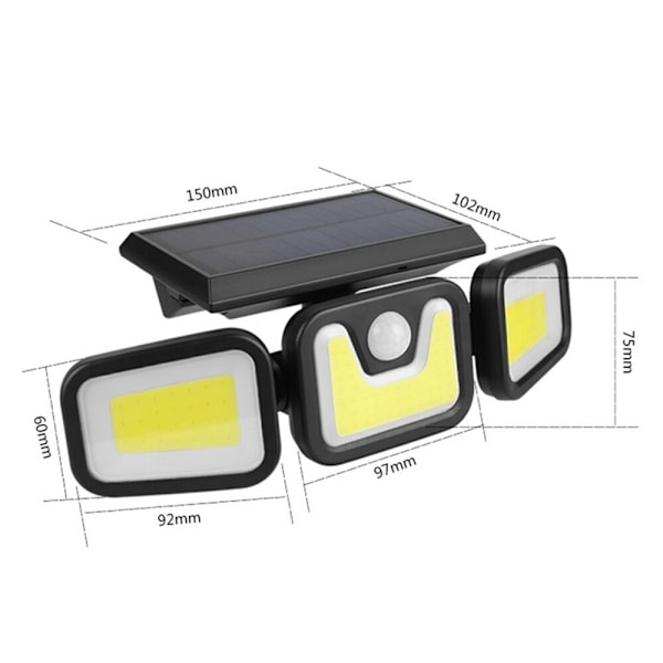 Solcellslampa för Trädgård - Solpanel & Rörelse Sensor