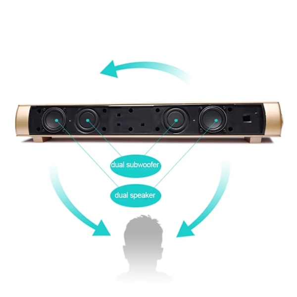 Soundbar LP-S08 Bluetooth Högtalare - Flera färger Guld