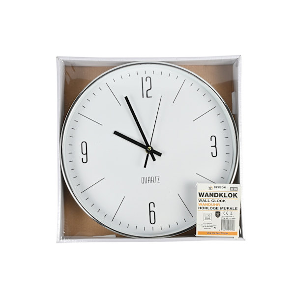 Väggklocka 30 cm silver