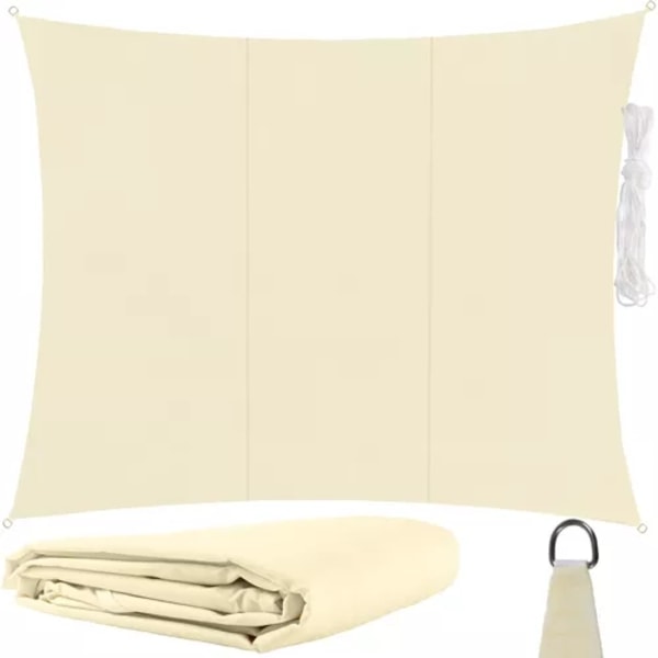 Solsejl / Sejldug - Vandtæt - 4x3 m - 180g/m2 Beige