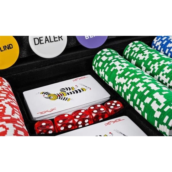Pokerisetti laukkulla ja tarvikkeilla - 500 pelimerkkiä - Pokeri Multicolor